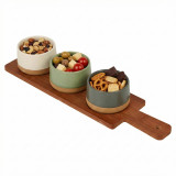 4/5 Piece Bamboo Dip Bowl Serving Set
