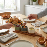 4/5 Piece Bamboo Dip Bowl Serving Set