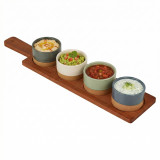 4/5 Piece Bamboo Dip Bowl Serving Set
