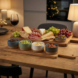 4/5 Piece Bamboo Dip Bowl Serving Set