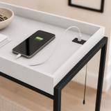Tray Top Console Table w/ USB Charging Socket