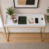 Tray Top Console Table w/ USB Charging Socket