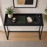 Tray Top Console Table w/ USB Charging Socket