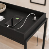Tray Top Console Table w/ USB Charging Socket