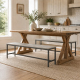 Set of 2 Industrial Dining Bench