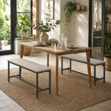 Set of 2 Industrial Dining Bench