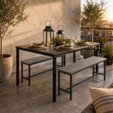 Set of 2 Industrial Dining Bench