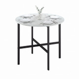 80cm Round Wooden Dining Table with X Frame Legs