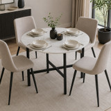 80cm Round Wooden Dining Table with X Frame Legs