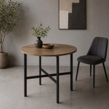 80cm Round Wooden Dining Table with X Frame Legs