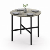 80cm Round Wooden Dining Table with X Frame Legs