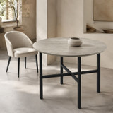 80cm Round Wooden Dining Table with X Frame Legs
