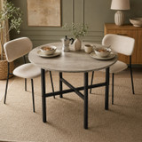 80cm Round Wooden Dining Table with X Frame Legs