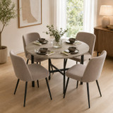 80cm Round Wooden Dining Table with X Frame Legs