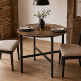 80cm Round Wooden Dining Table with X Frame Legs