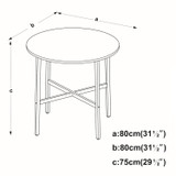 80cm Round Wooden Dining Table with X Frame Legs