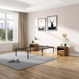 Black Metal Bed Frame with Slatted Base