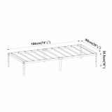 Black Metal Bed Frame with Slatted Base
