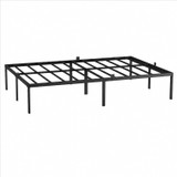 Black Metal Bed Frame with Slatted Base