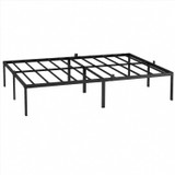 Black Metal Bed Frame with Slatted Base