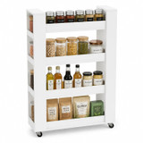 Slim 4-Tier Rolling Kitchen Storage Trolley