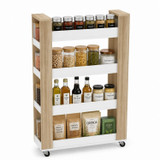 Slim 4-Tier Rolling Kitchen Storage Trolley