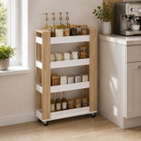 Slim 4-Tier Rolling Kitchen Storage Trolley