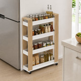 Slim 4-Tier Rolling Kitchen Storage Trolley