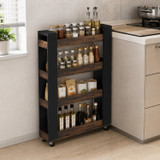 Slim 4-Tier Rolling Kitchen Storage Trolley