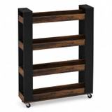 Slim 4-Tier Rolling Kitchen Storage Trolley
