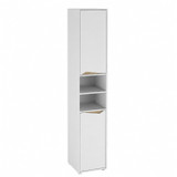 160cm Tall Bathroom Cabinet w/ 2 Doors & Open Shelves