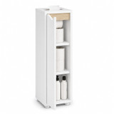 Slim Bathroom Storage Cabinet w/ Three Shelves and Paper Lid