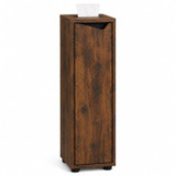 Slim Bathroom Storage Cabinet w/ Three Shelves and Paper Lid
