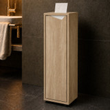 Slim Bathroom Storage Cabinet w/ Three Shelves and Paper Lid
