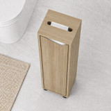 Slim Bathroom Storage Cabinet w/ Three Shelves and Paper Lid