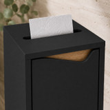 Slim Bathroom Storage Cabinet w/ Three Shelves and Paper Lid