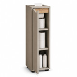 Slim Bathroom Storage Cabinet w/ Three Shelves and Paper Lid