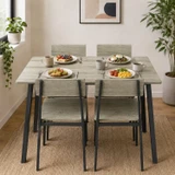 Compact Rectangular Dining Table and 4 Chairs Set