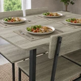 Compact Rectangular Dining Table and 4 Chairs Set