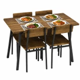 Compact Rectangular Dining Table and 4 Chairs Set