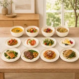 Stoneware Dinner Set with Plates & Bowls