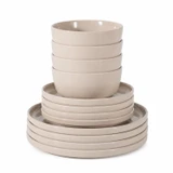Stoneware Dinner Set with Plates & Bowls