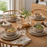 Stoneware Dinner Set with Plates & Bowls