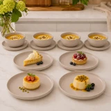 Stoneware Dinner Set with Plates & Bowls