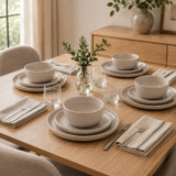 Stoneware Dinner Set with Plates & Bowls