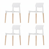 MADRID Scandinavian Dining Chair w/ Beech Wood Legs Minimalist Kitchen Seat