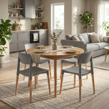 MADRID Scandinavian Dining Chair w/ Beech Wood Legs Minimalist Kitchen Seat