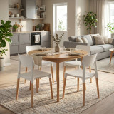 MADRID Scandinavian Dining Chair w/ Beech Wood Legs Minimalist Kitchen Seat