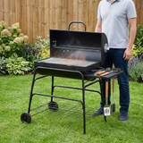 Large Oil Drum BBQ Charcoal Grill Smoker Trolley