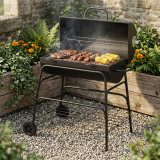 Large Oil Drum BBQ Charcoal Grill Smoker Trolley